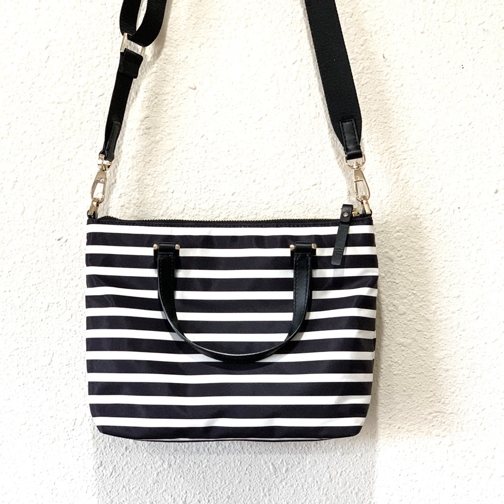 Kate Spade Black & White Stripes Crossbody Bag - Picture 6 of 13